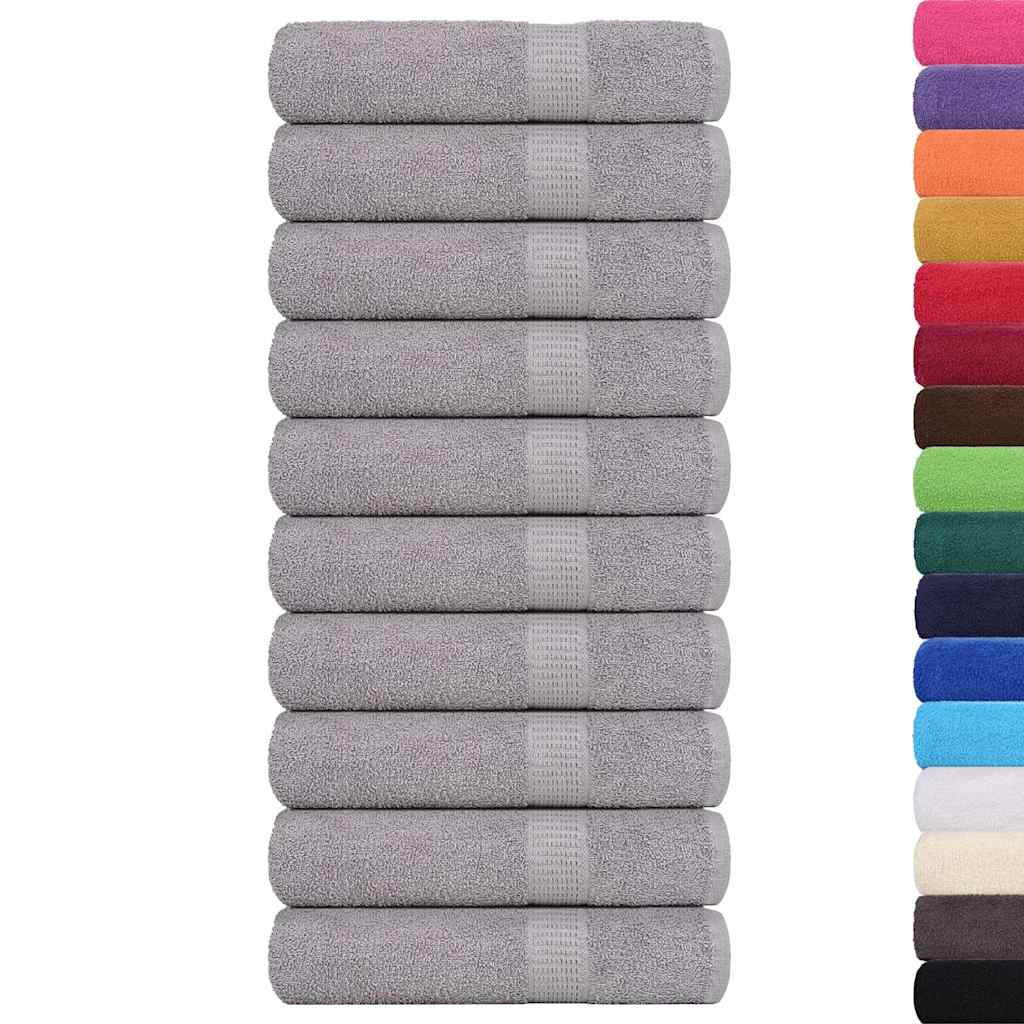Asciugamani 10 pz Grigio 50x100 cm 360 g/m² 100% Cotone - homemem39