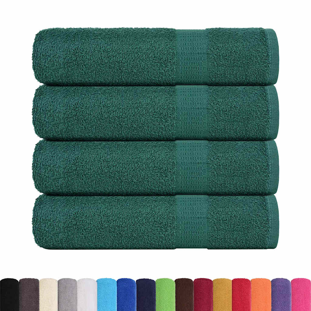 Asciugamani da Bagno 4 pz Verde 100x150cm 360g/m² 100% Cotone - homemem39