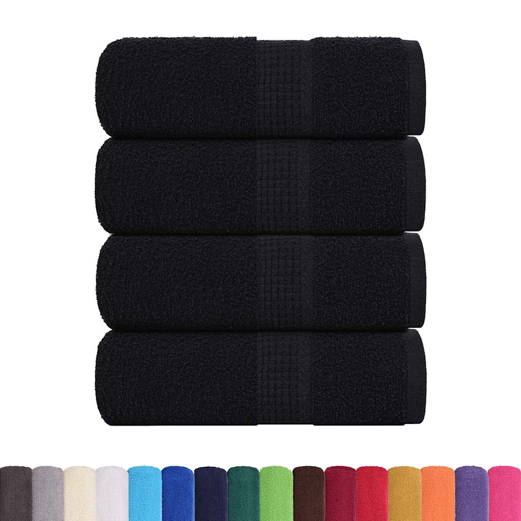 Asciugamani da bagno 4 pz FROGN Nero 30x30 cm 100% Cotone