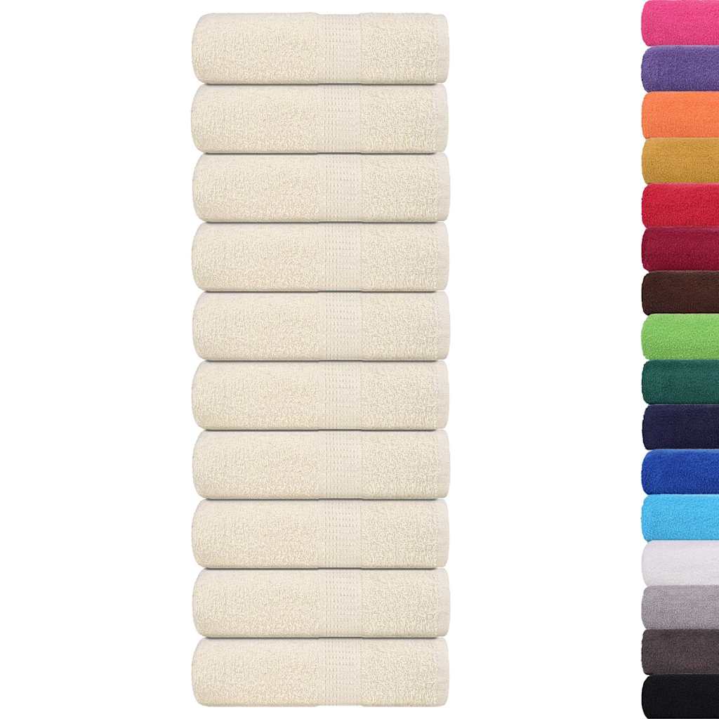 Asciugamani da bagno 10 pz FROGN Crema 30x30 cm 100% cotone - homemem39