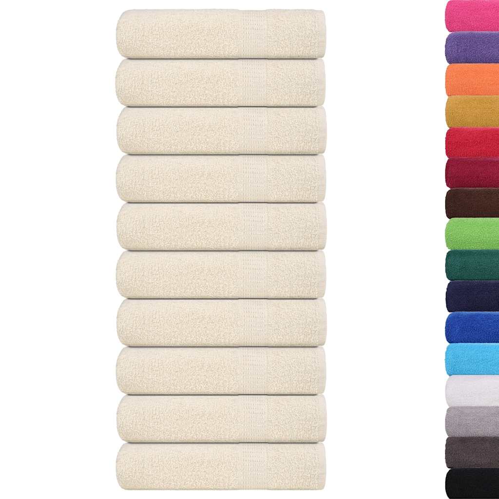 Asciugamani da Bagno 10 pz Crema 100x150cm 360 g/m² 100% Cotone - homemem39
