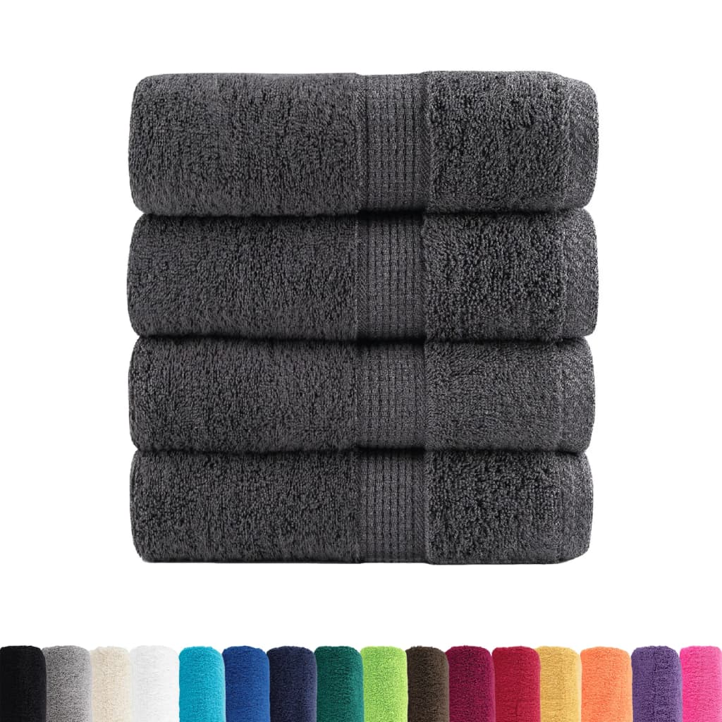 Asciugamani Premium SOLUND 4 pz Antracite 30x30 cm 600 g/m² - homemem39