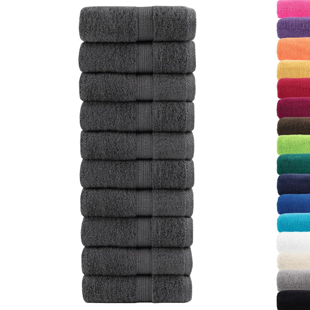 Asciugamani Premium SOLUND 50 pz Antracite 30x30 cm 600 g/m² - homemem39