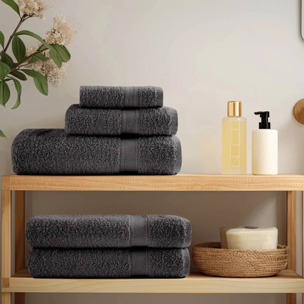 Asciugamani Doccia SOLUND 10 pz Antracite 70x140cm 600gsm - homemem39