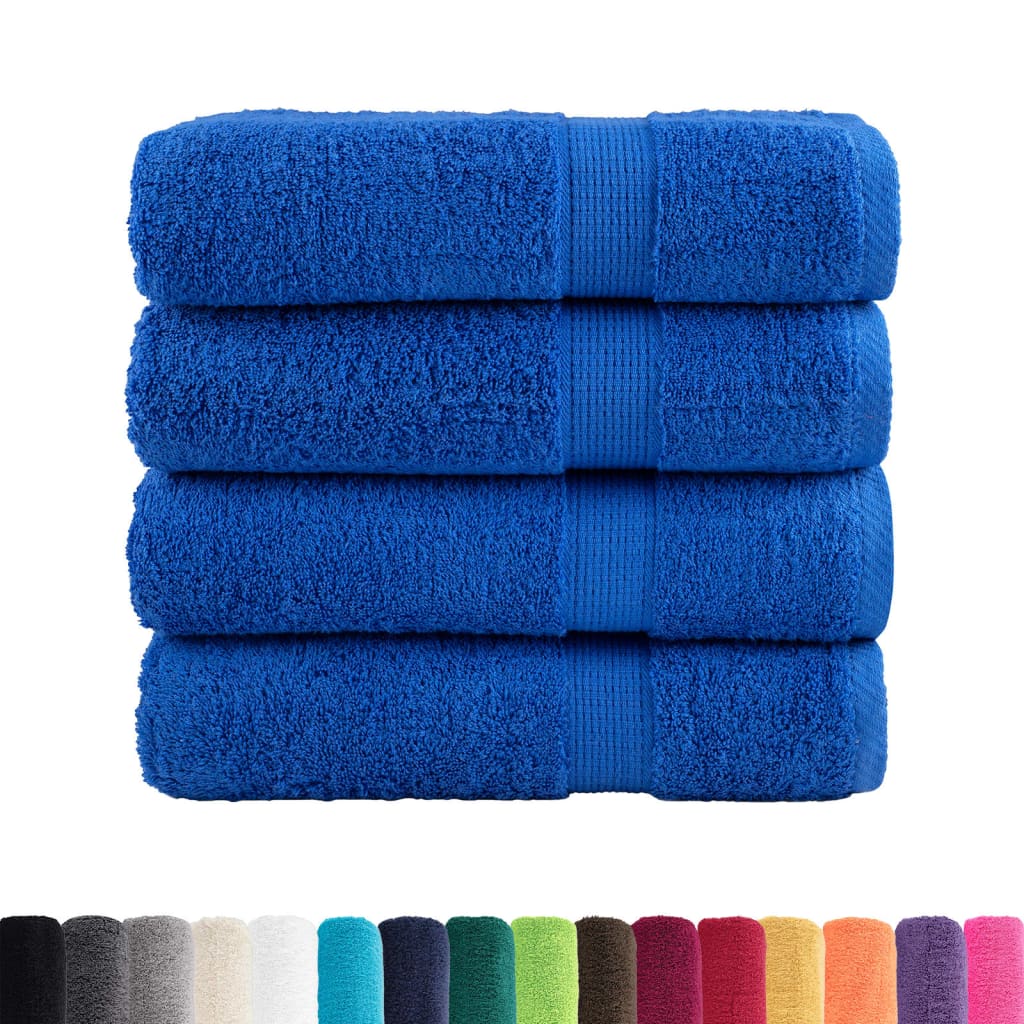 Asciugamani da Doccia SOLUND 4 pz Blu 70x140 cm 600gsm - homemem39