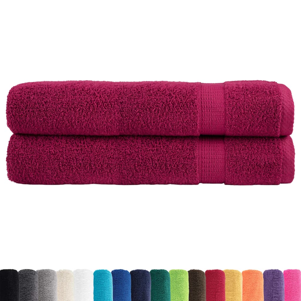 Asciugamani Premium SOLUND 2 pz Bordeaux 100x200cm 600gsm - homemem39