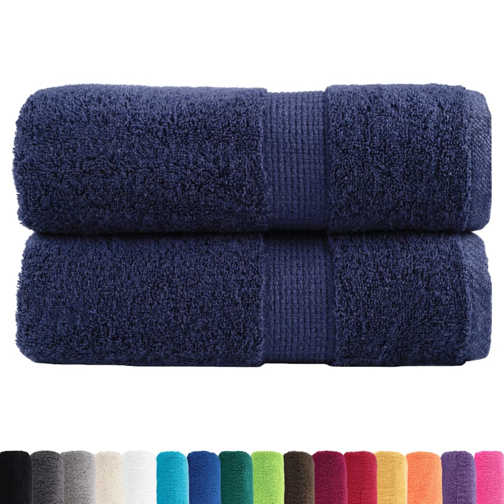 Asciugamani Premium SOLUND 2 pz Blu Navy 30x30 cm 600 g/m² - homemem39