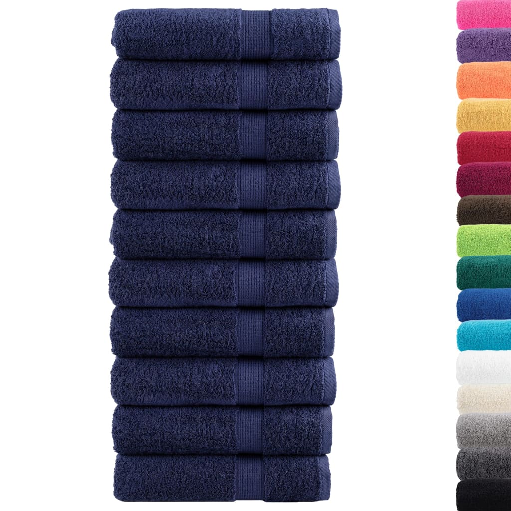 Asciugamani per Sauna SOLUND 2pz Blu Navy 50x100 cm 600gsm - homemem39