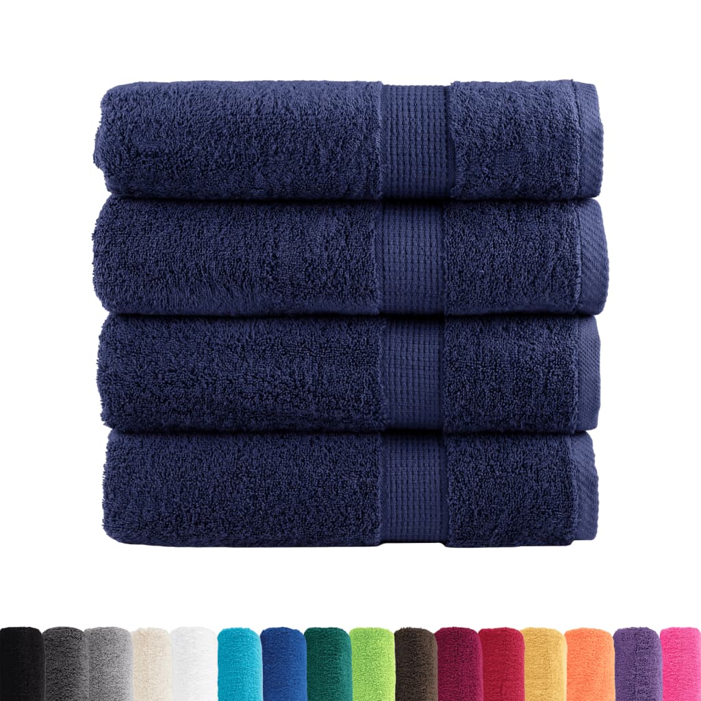 Asciugamani da Doccia SOLUND 4 pz Blu Navy 70x140cm 600gsm - homemem39