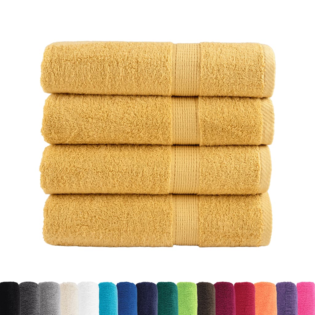 Asciugamani Premium SOLUND 4 pz Oro 50x100 cm 600gsm - homemem39