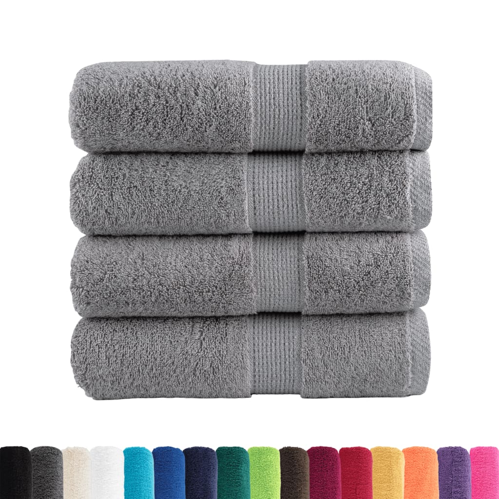 Asciugamani Premium SOLUND 4 pz Grigio 30x30 cm 600 g/m² - homemem39