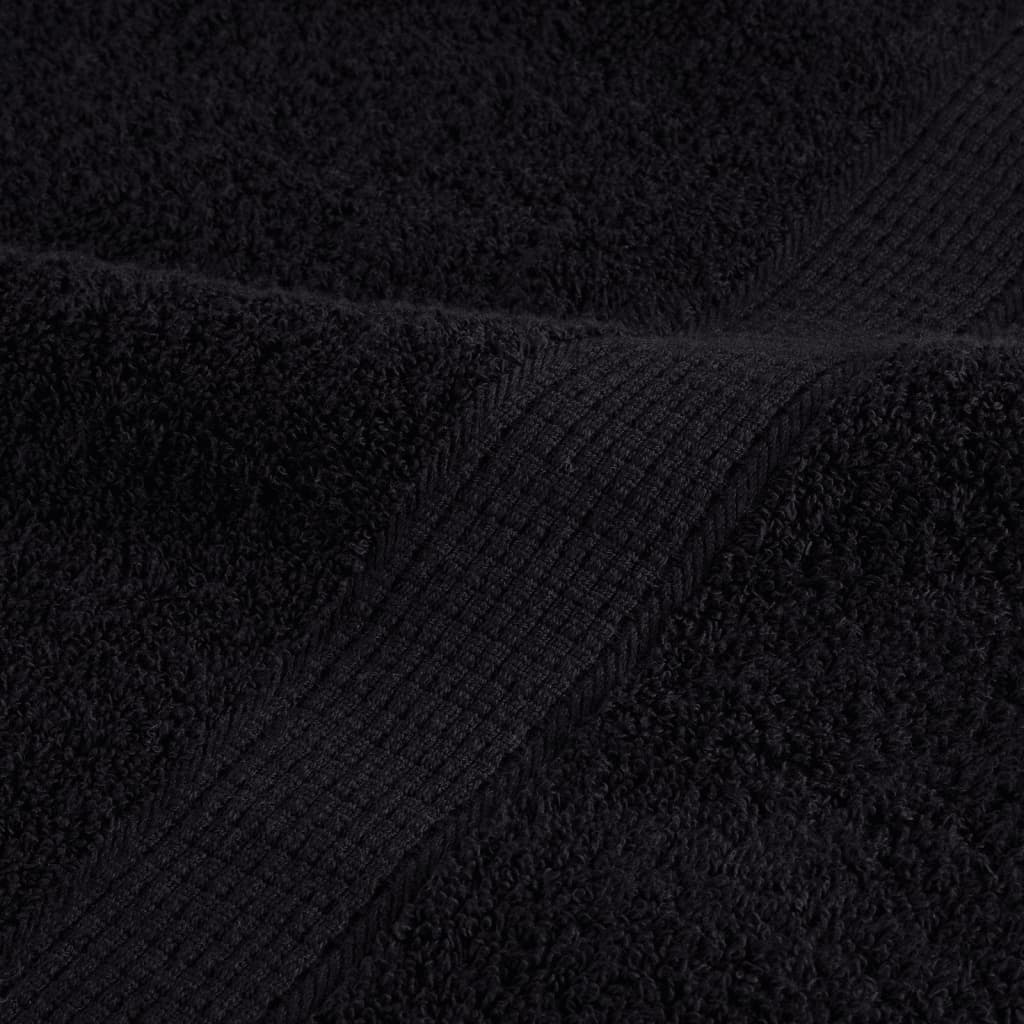 Asciugamani per Ospiti SOLUND 2 pz Neri 30x50 cm 600 g/m² | homemem39