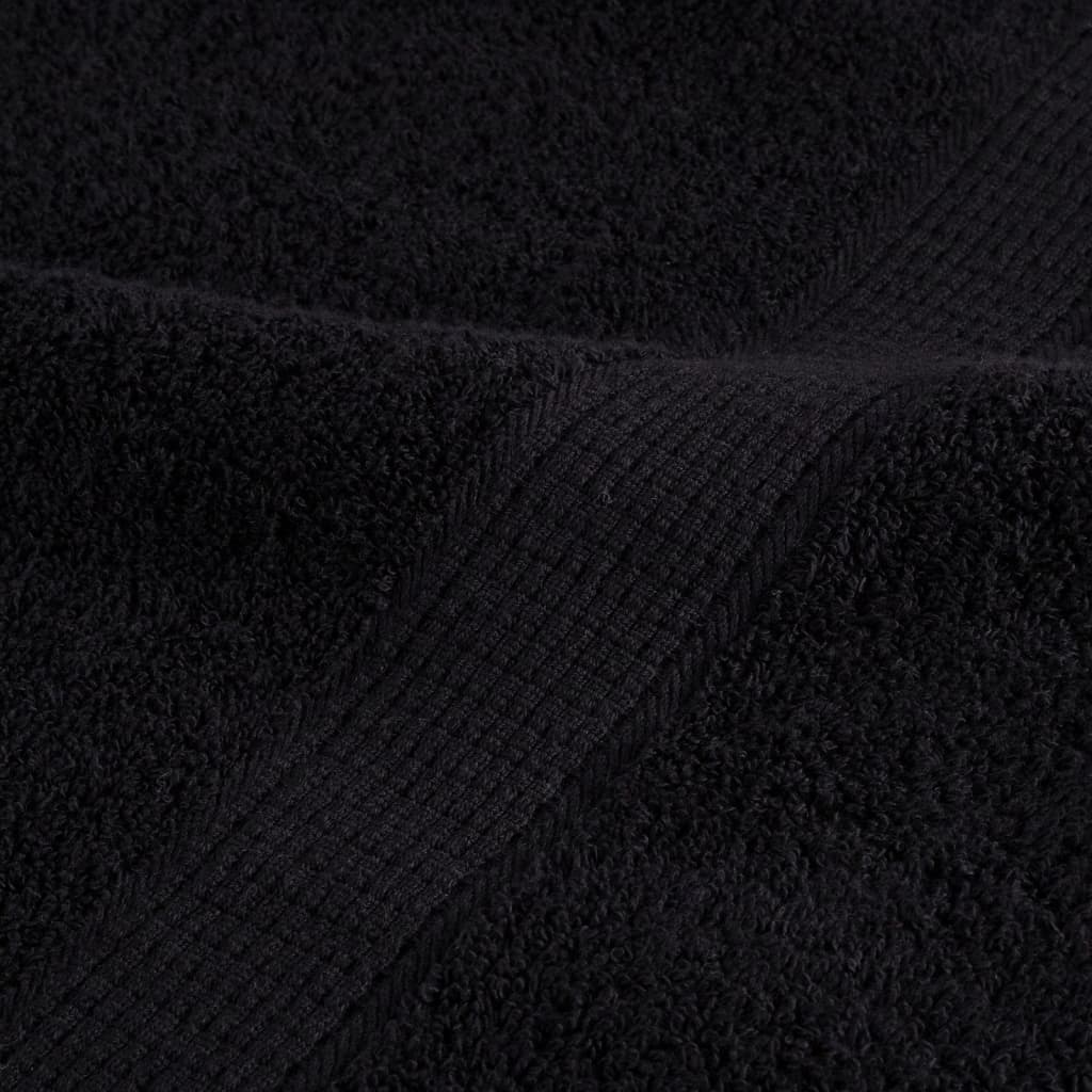Asciugamani Premium SOLUND 2 pz Neri 50x100 cm 600 g/m² | homemem39