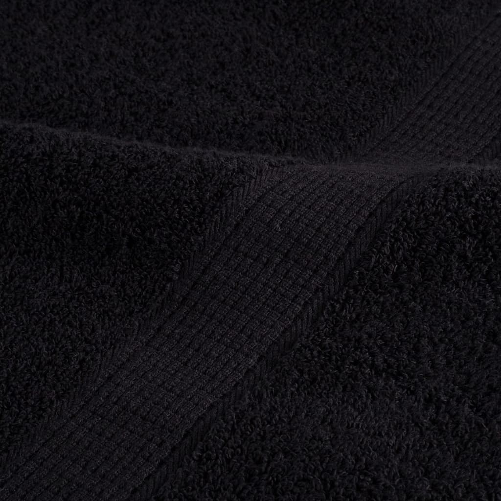 Asciugamani Premium SOLUND 4 pz Neri 50x100 cm 600 g/m² - homemem39