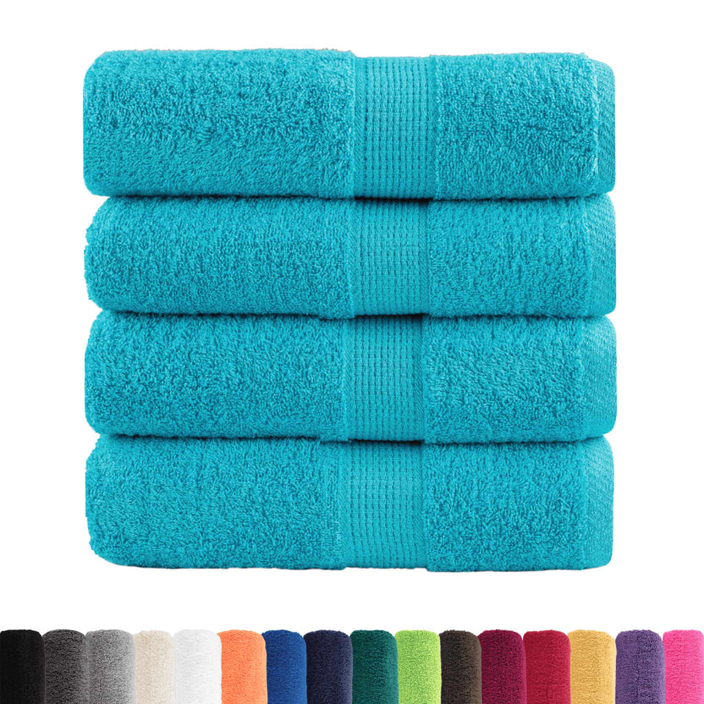 Asciugamani Ospiti SOLUND 4 pz Turchesi 30x50 cm 600 g/m² - homemem39