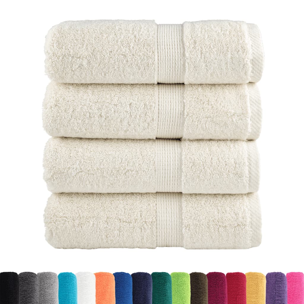 Asciugamani Premium SOLUND 4 pz Crema 30x30 cm 600 g/m² - homemem39