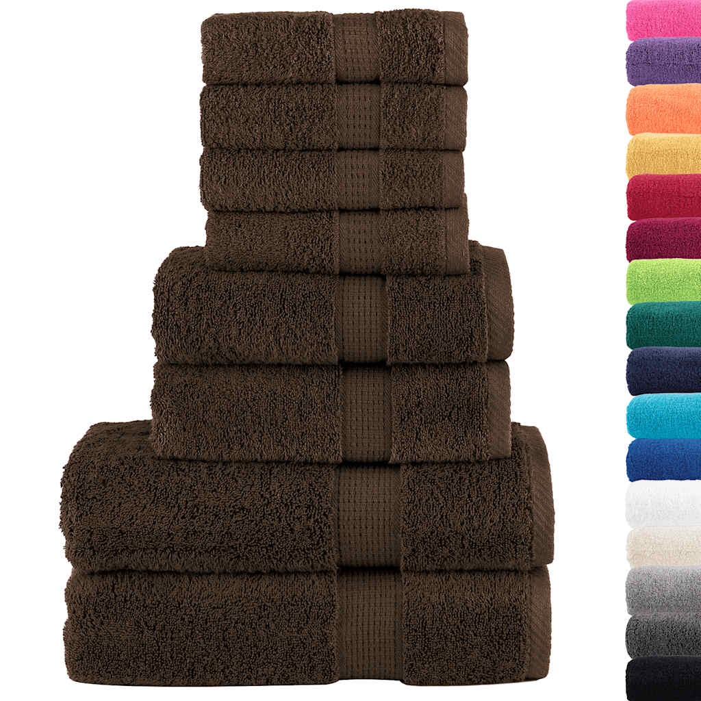 Set ASciugamani SOLUND 8 pz Marroni 600 gsm - homemem39
