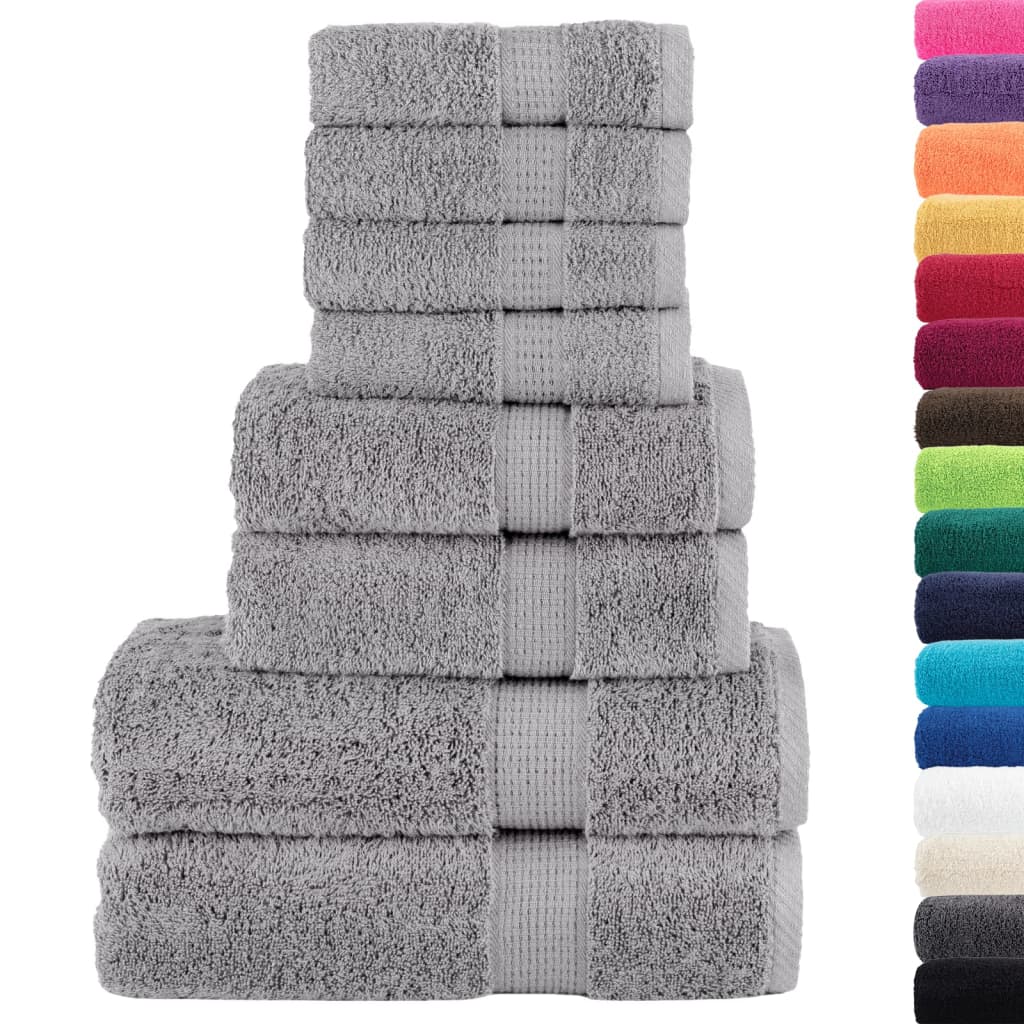 Set ASciugamani SOLUND 8 pz Grigio 600 gsm - homemem39