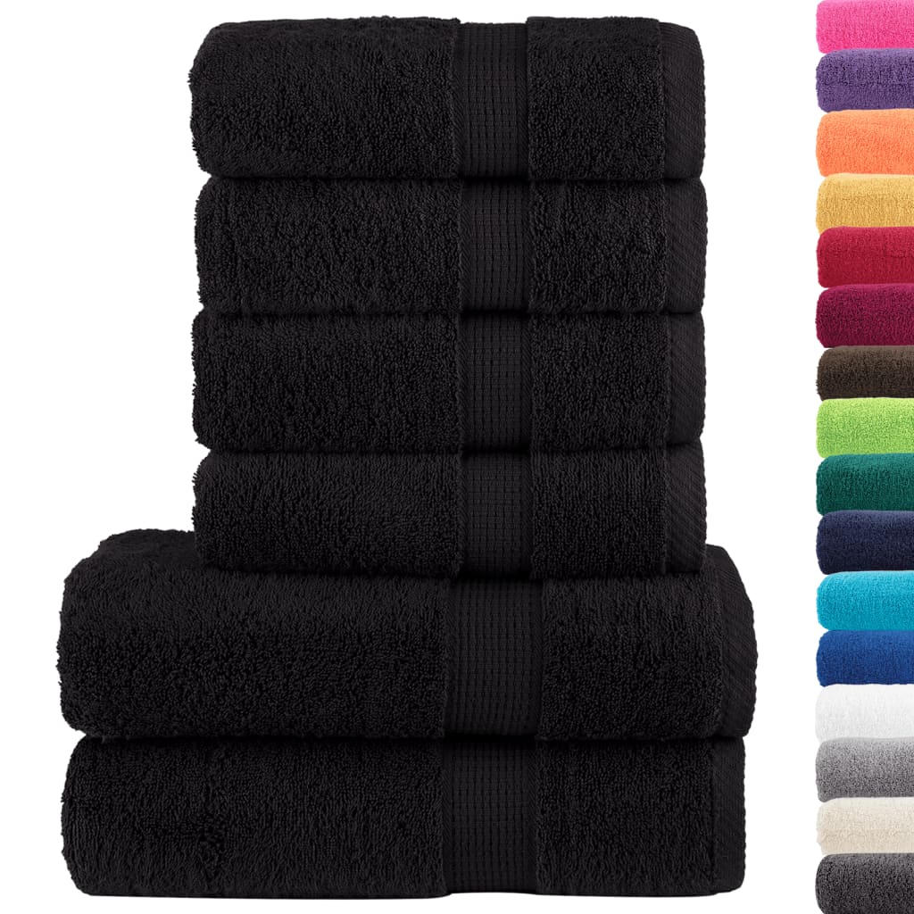 Set ASciugamani SOLUND 6 pz Neri 600 gsm - homemem39