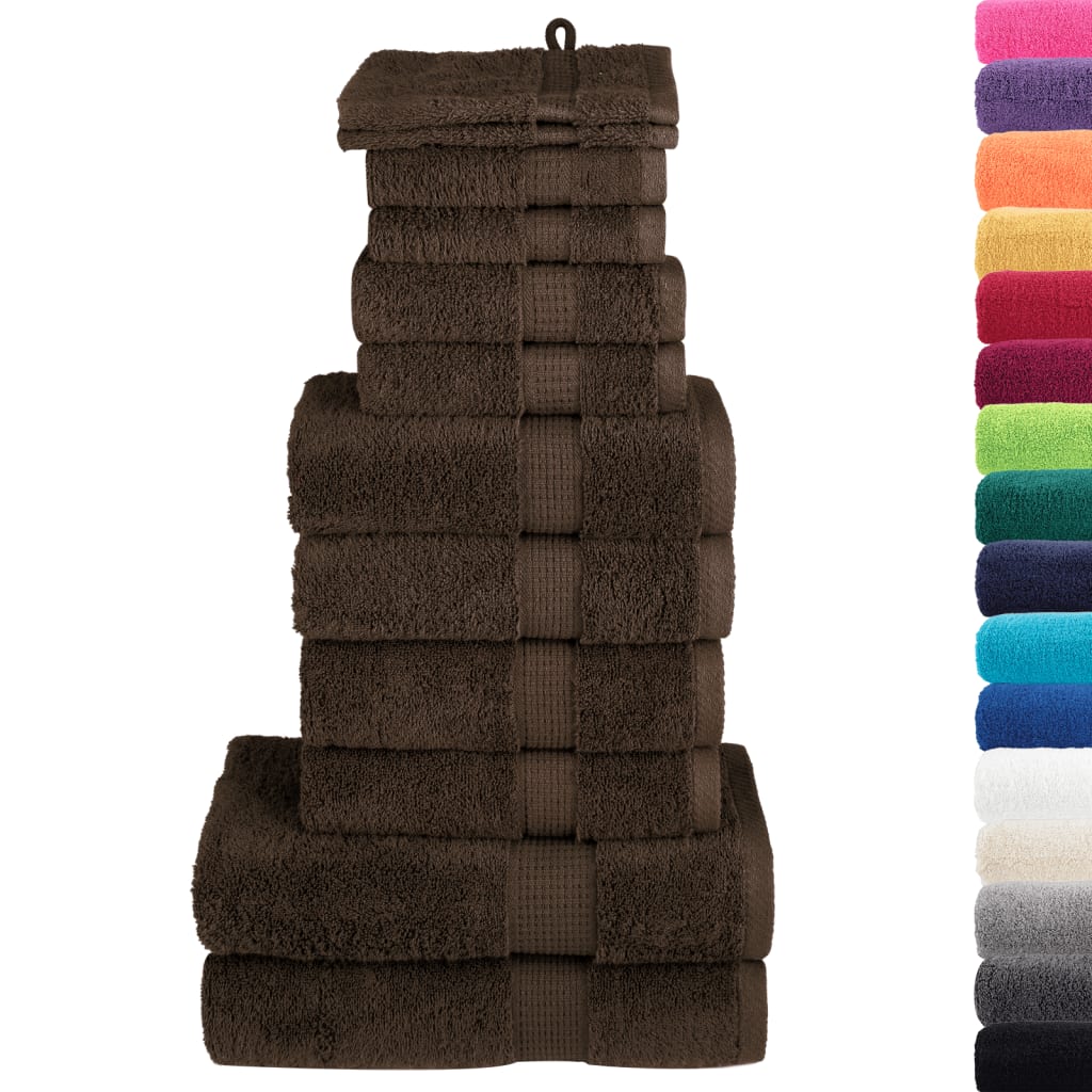 Set ASciugamani SOLUND 12 pz Marroni 600 gsm - homemem39