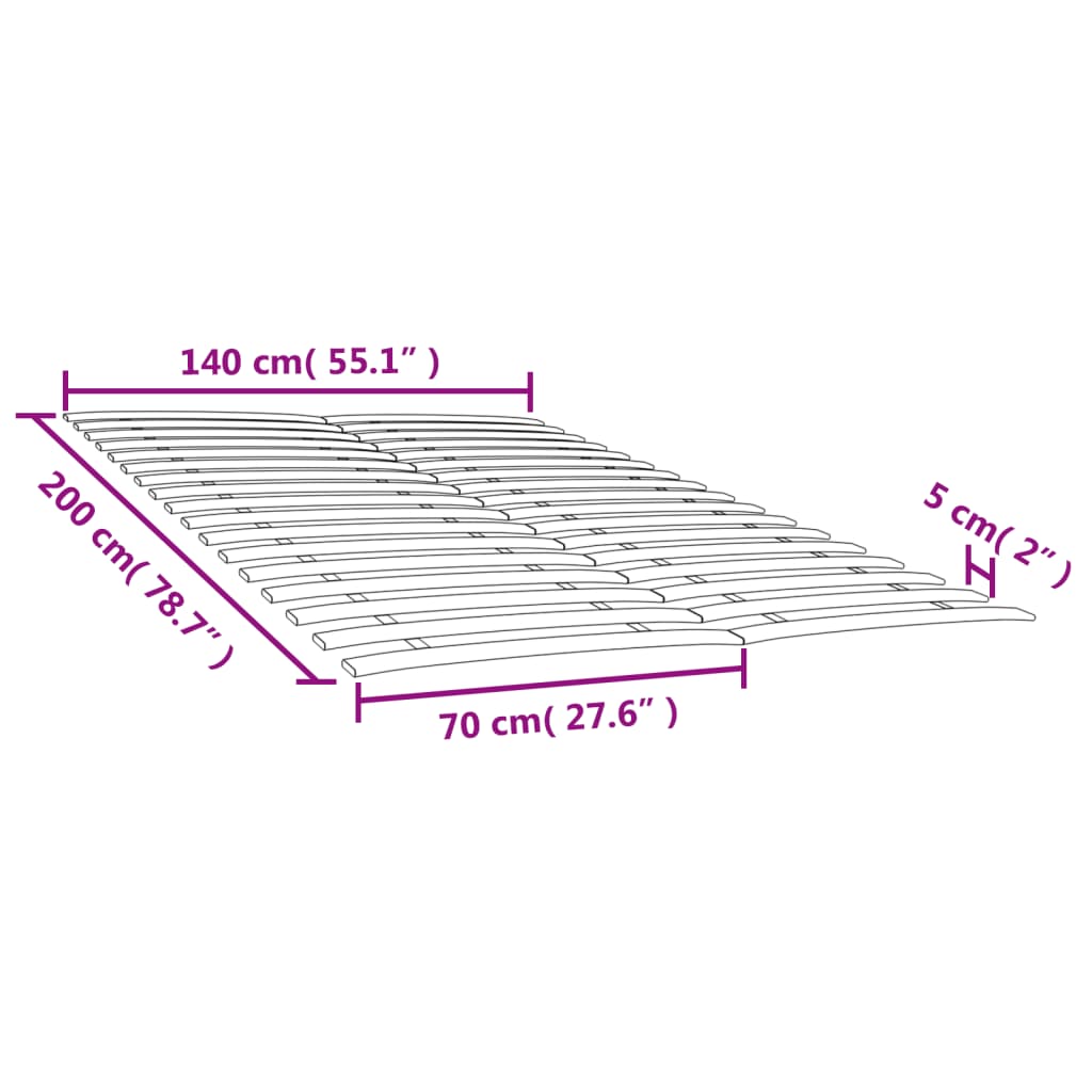 Doghe di ricambio per letto con 34 doghe 2 pz 70x200 cm | homemem39