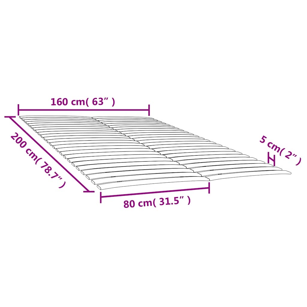 Doghe di ricambio per letto con 48 doghe 2 pz 80x200 cm | homemem39