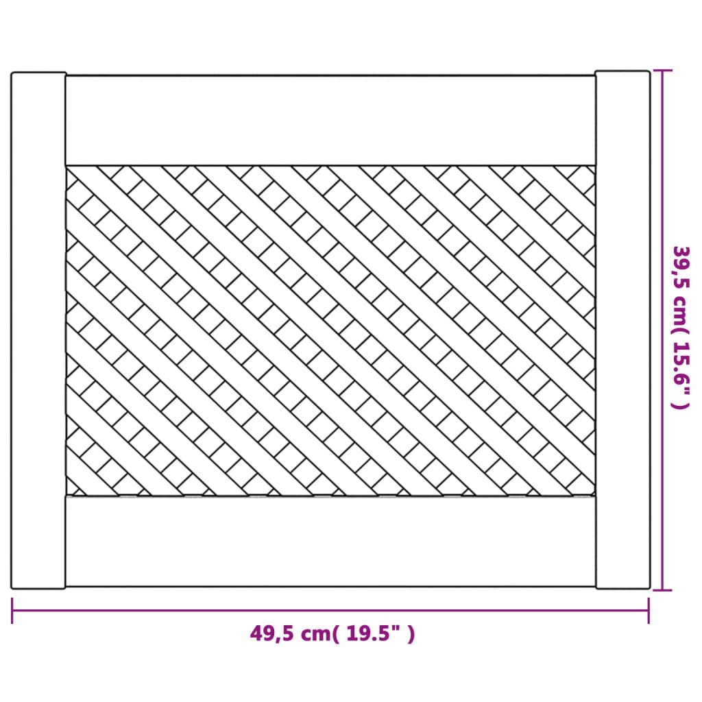 Ante con Design a Reticolo 2 pz 49,5x39,5 cm in Legno di Pino | homemem39