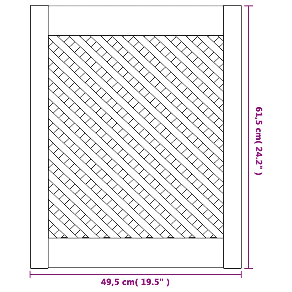 Ante con Design a Reticolo 2 pz 49,5x61,5 cm in Legno di Pino | homemem39