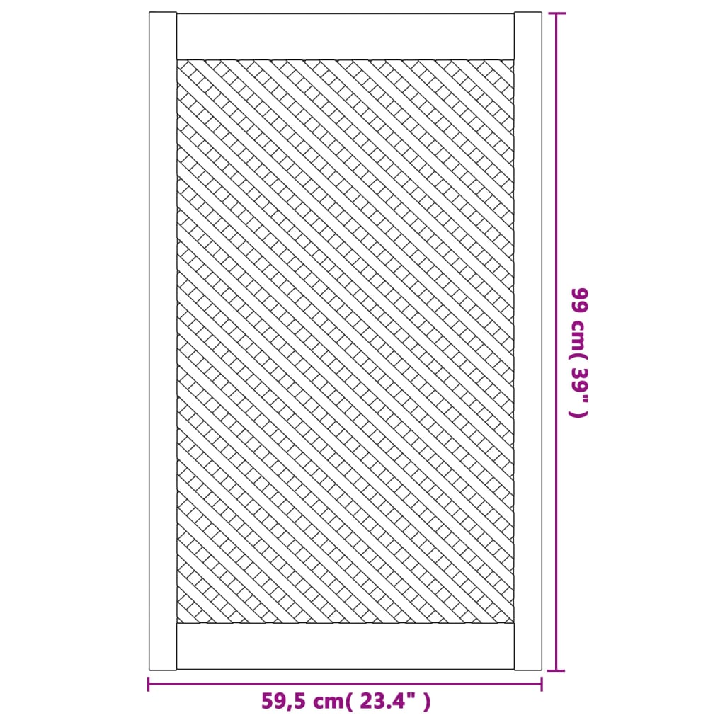 Ante con Design a Reticolo 2 pz 59,5x99 cm in Legno di Pino - homemem39