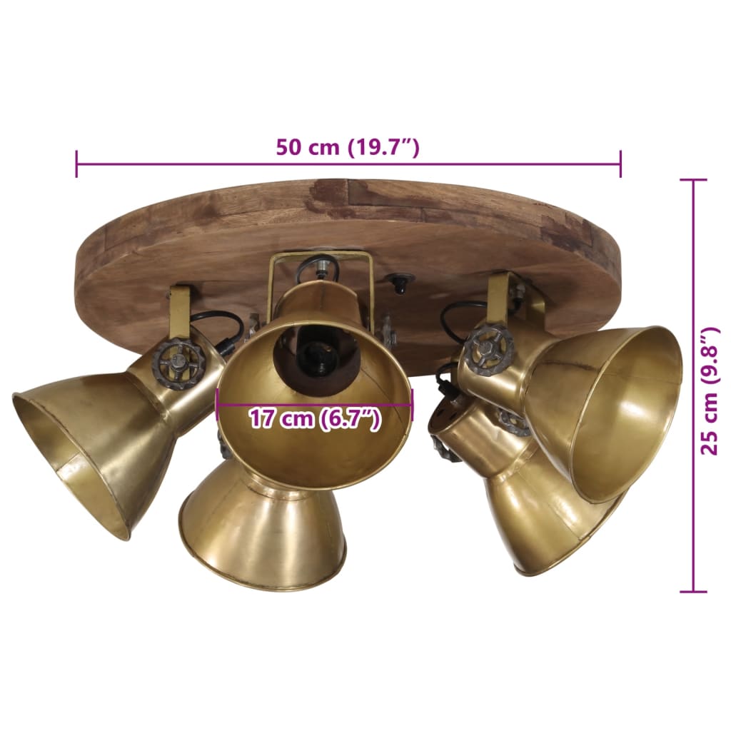 Lampada a Soffitto 25 W Ottone Anticato 50x50x25 cm E27 | homemem39