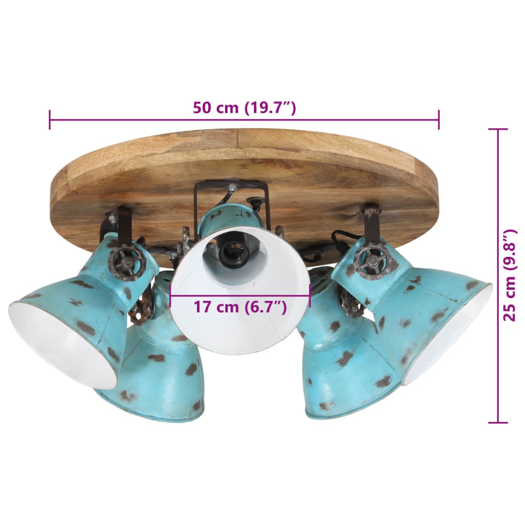 Lampada da Soffitto 25 W Blu Anticato 50x50x25 cm E27 | homemem39