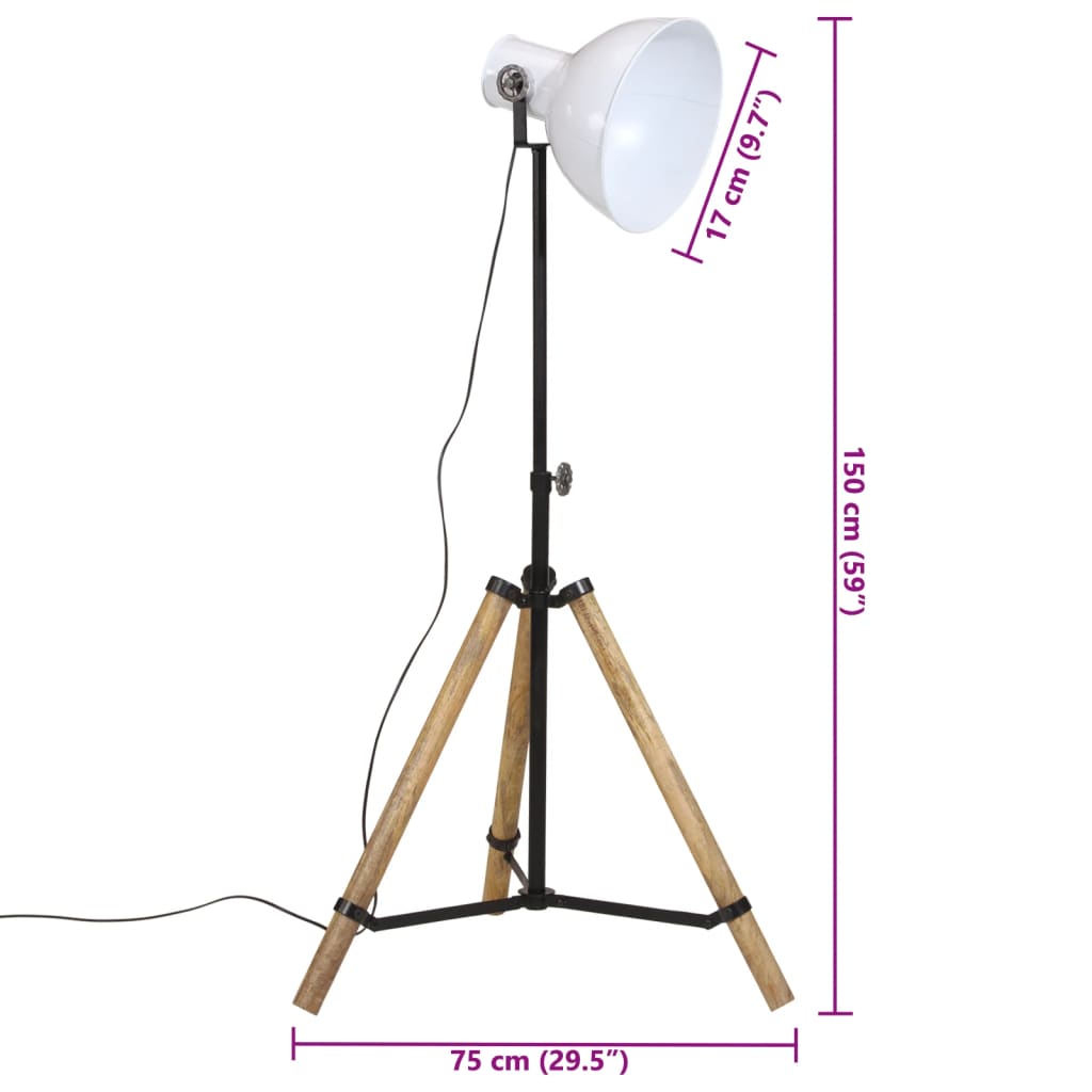Lampada da Terra 25 W Bianca 75x75x90-150 cm E27 | homemem39