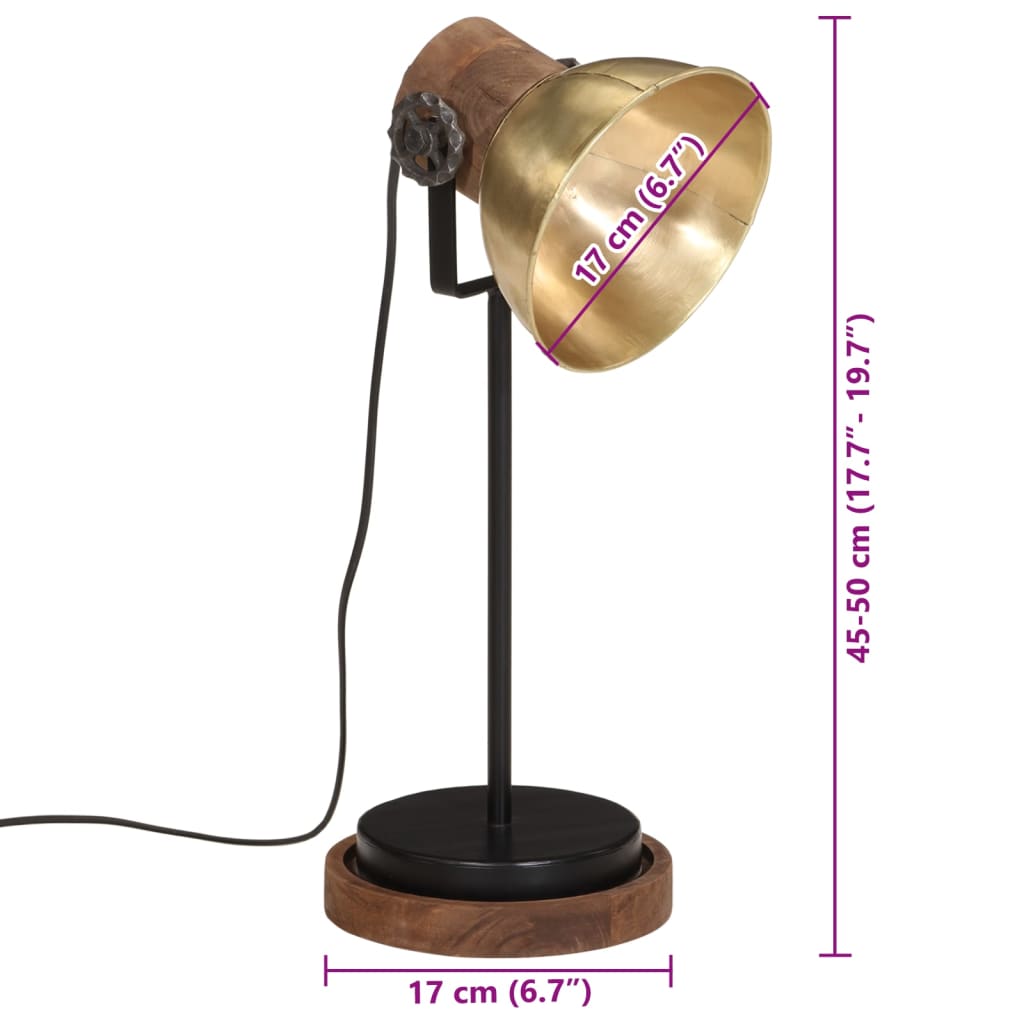 Lampada a Scrivania 25 W Ottone Anticato 17x17x50 cm E27 | homemem39