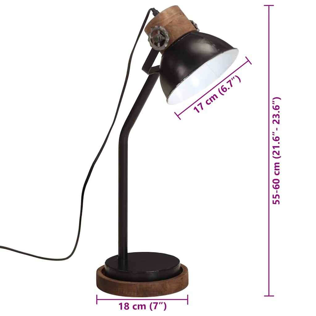 Lampada da Scrivania 25 W Nera 18x18x60 cm E27 | homemem39
