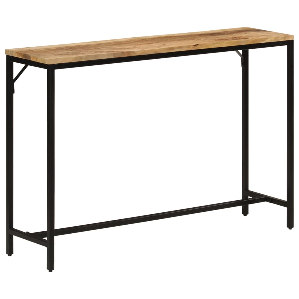 Tavolo Consolle 110x30x75cm Legno Massello Mango Grezzo e Ferro | homemem39