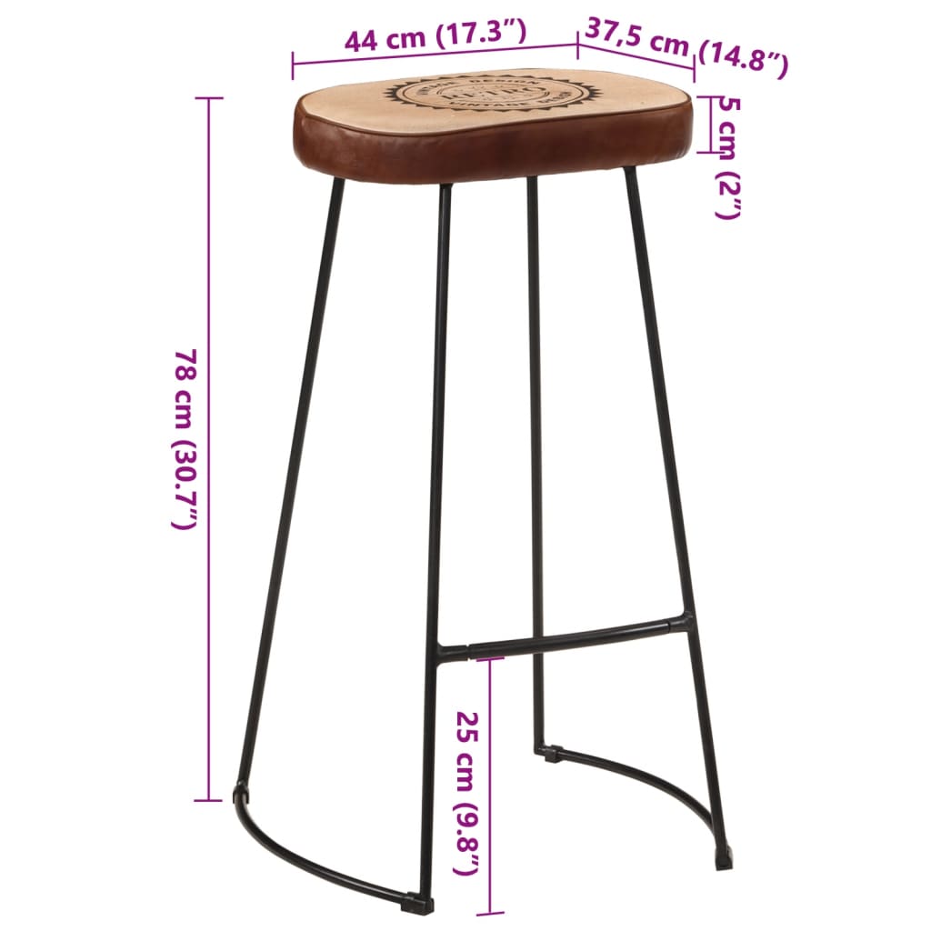 Sgabelli da Bar 2 pz Marrone Scuro 44x37,5x78 cm - homemem39