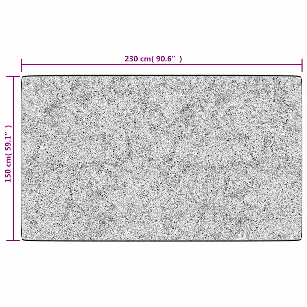 Tappeto Lavabile Grigio e Oro 150x230 cm Antiscivolo