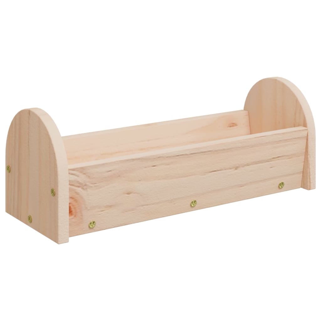 Mangiatoia per Conigli 28x10x10 cm in Legno Massello di Abete - homemem39