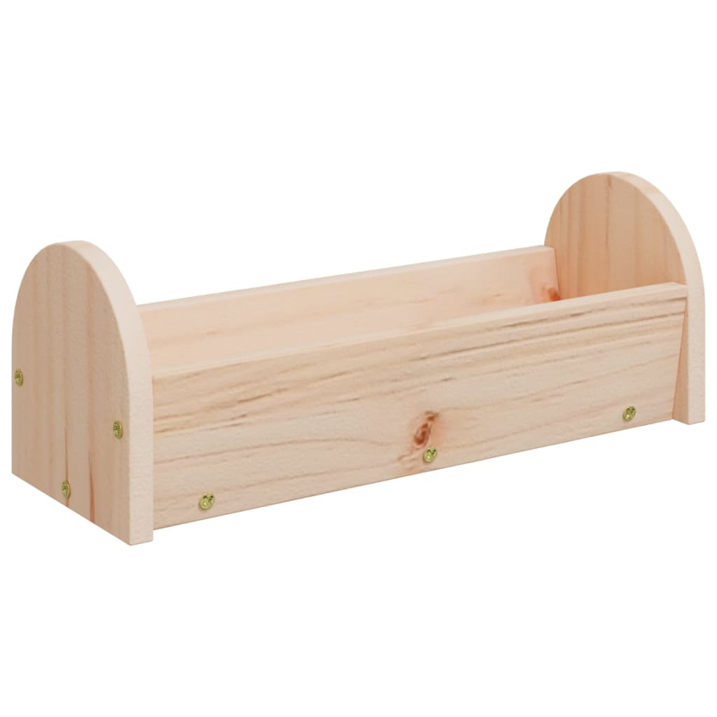 Mangiatoia per Conigli 28x10x10 cm in Legno Massello di Abete - homemem39