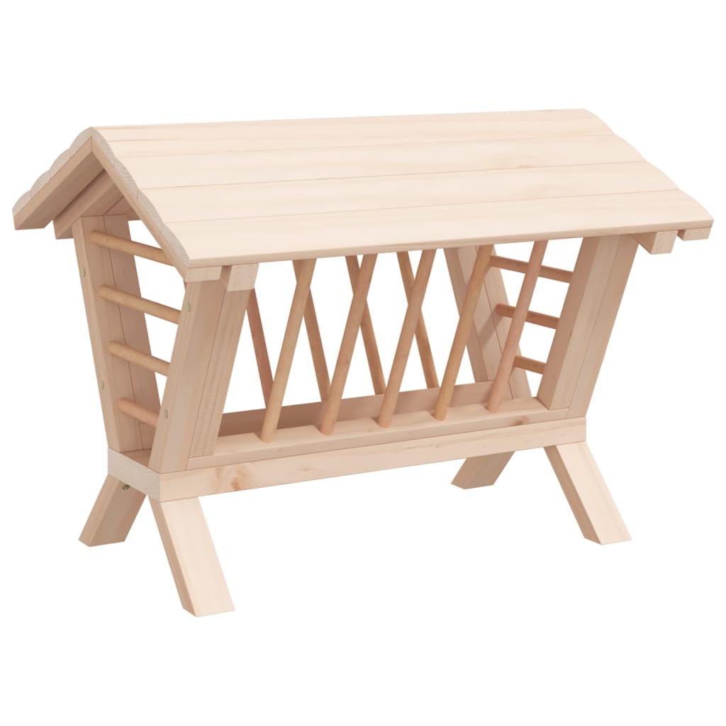 Mangiatoia per Conigli 44x33x33 cm in Legno Massello di Abete - homemem39