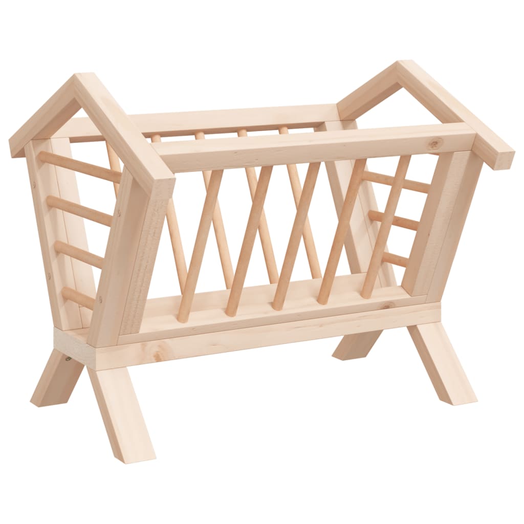Mangiatoia per Conigli 44x33x33 cm in Legno Massello di Abete - homemem39