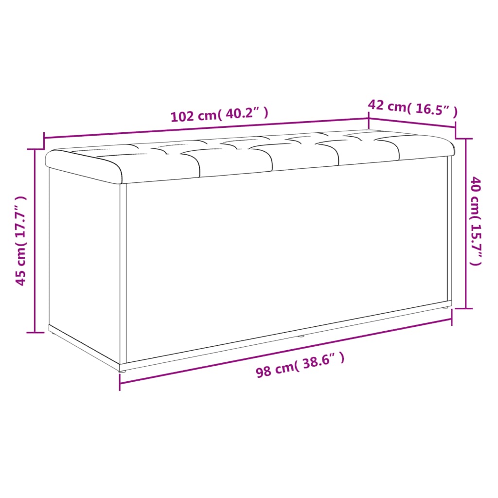 Panca contenitore bianca 102x42x45 cm in legno ingegnerizzato | homemem39