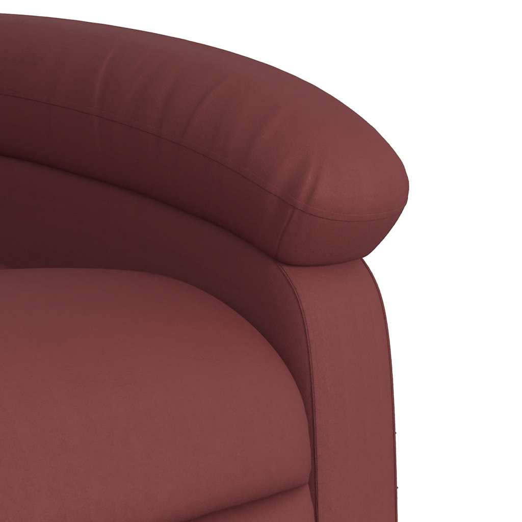 Poltrona Alzapersone Massaggi Reclinabile Rosso Vino Similpelle | homemem39