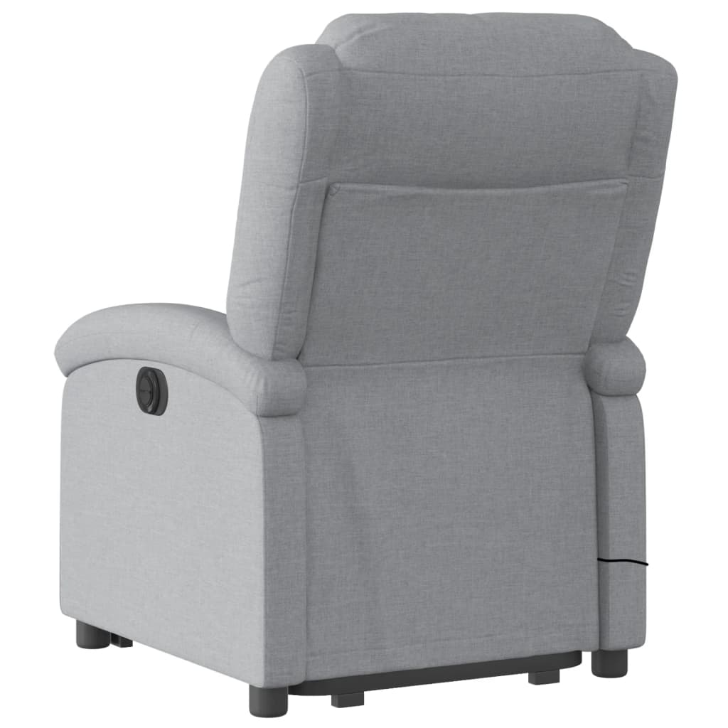 Poltrona Alzapersona Massaggi Reclinabile Grigio Chiaro Tessuto - homemem39