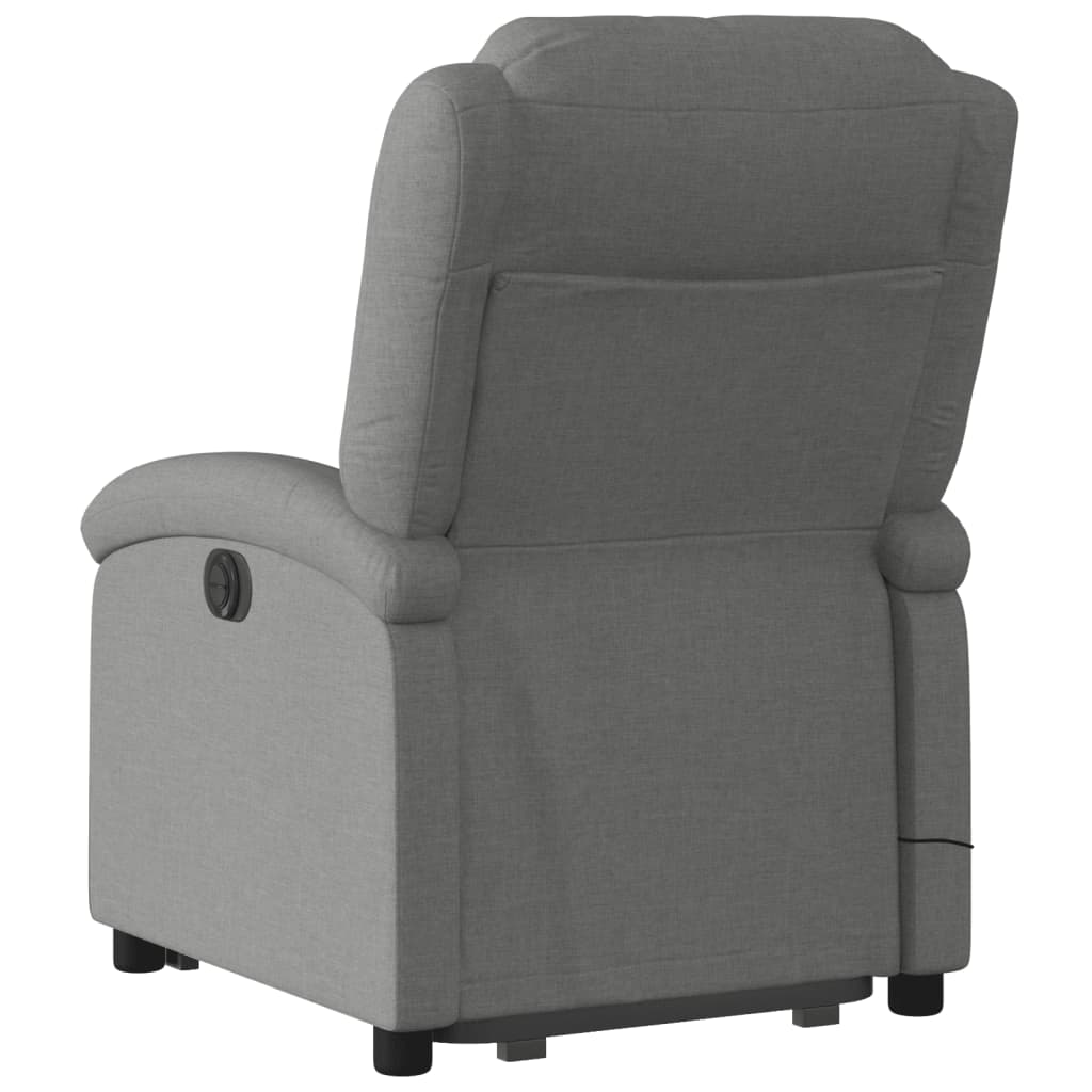 Poltrona Alzapersona Massaggi Reclinabile Grigio Scuro Tessuto - homemem39