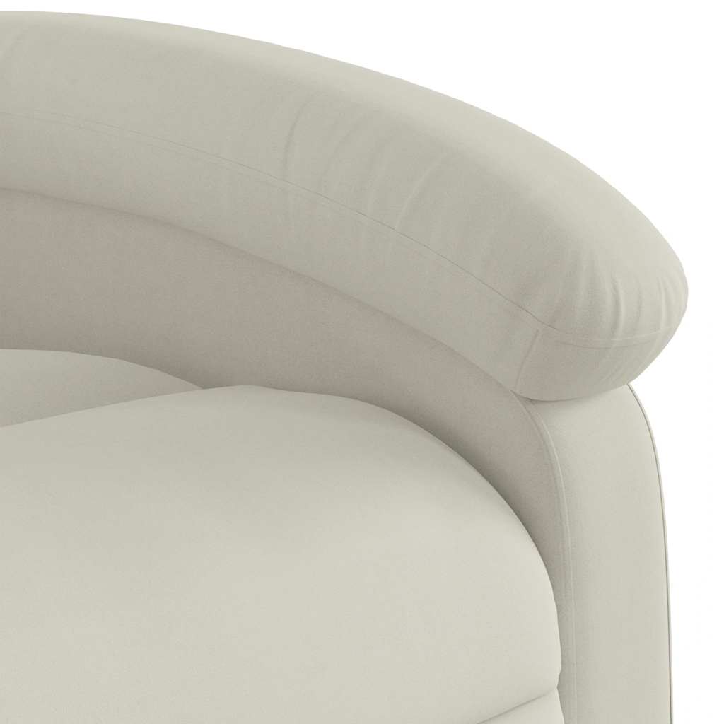 Poltrona Elettrica Reclinabile Crema in Velluto | homemem39