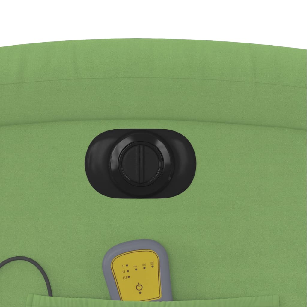 Poltrona Massaggiante Reclinante Elettrica Verde Chiaro Velluto