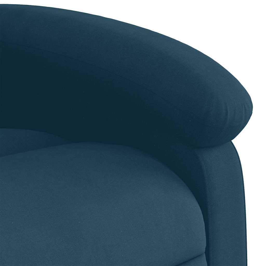 Poltrona Alzapersona Reclinabile Blu in Velluto