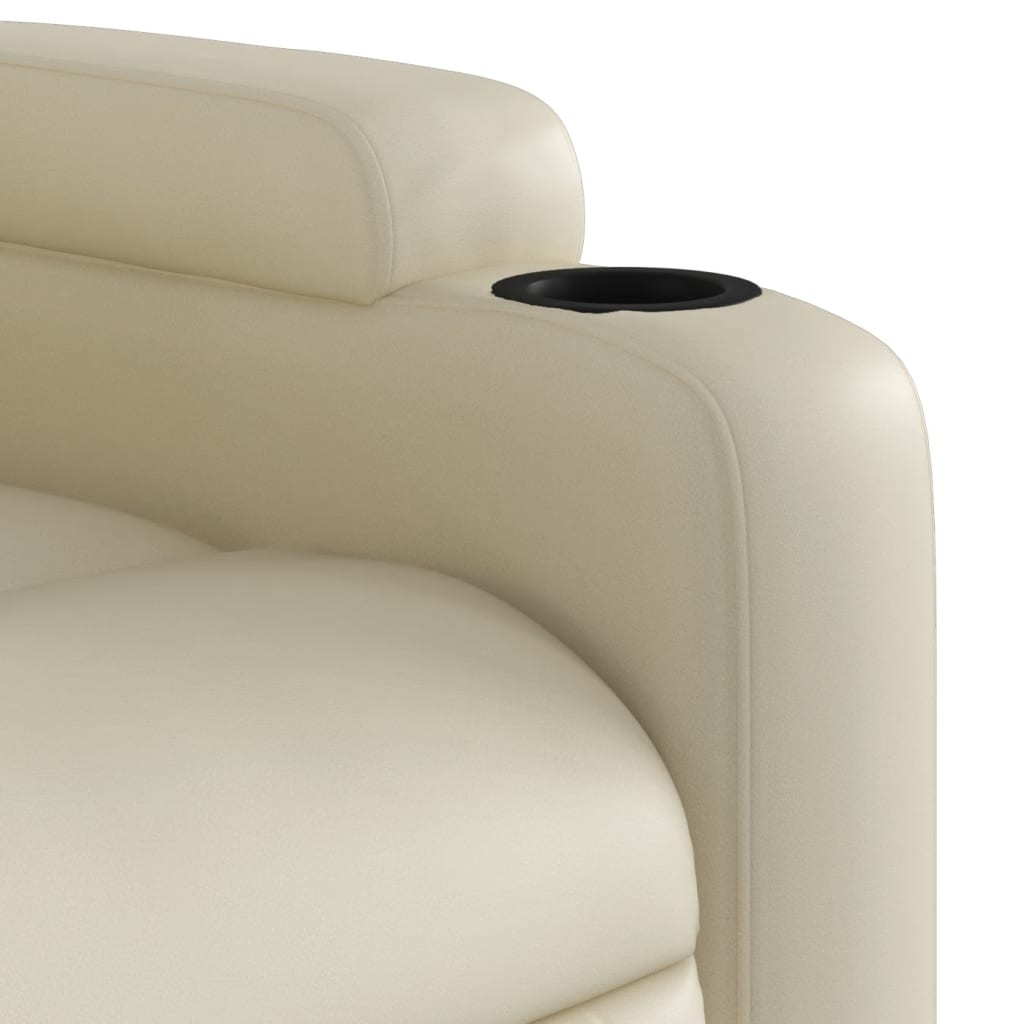 Poltrona Massaggiante Elettrica Reclinabile Crema Similpelle | homemem39