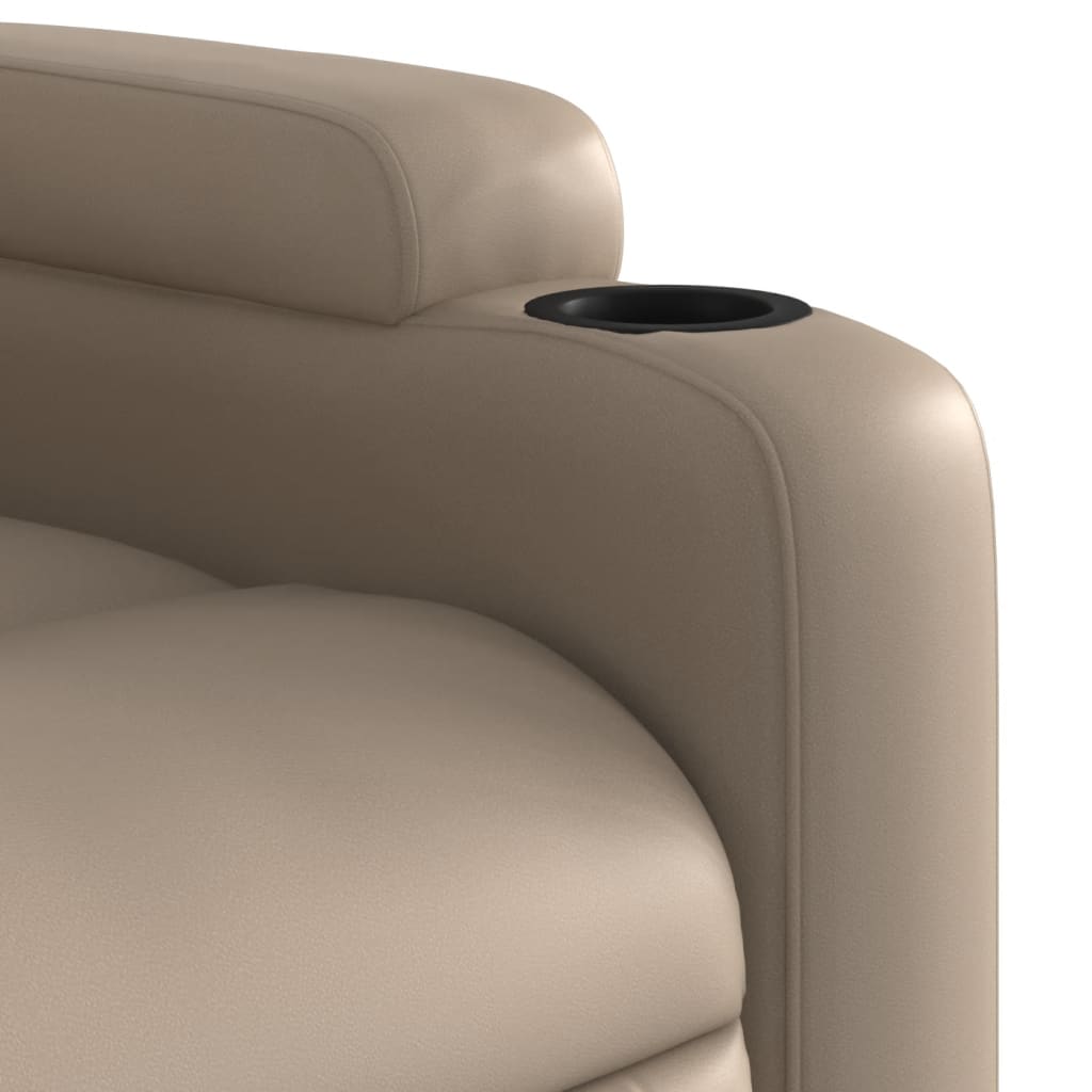 Poltrona Alzapersone Massaggi Reclinabile Cappuccino Similpelle | homemem39